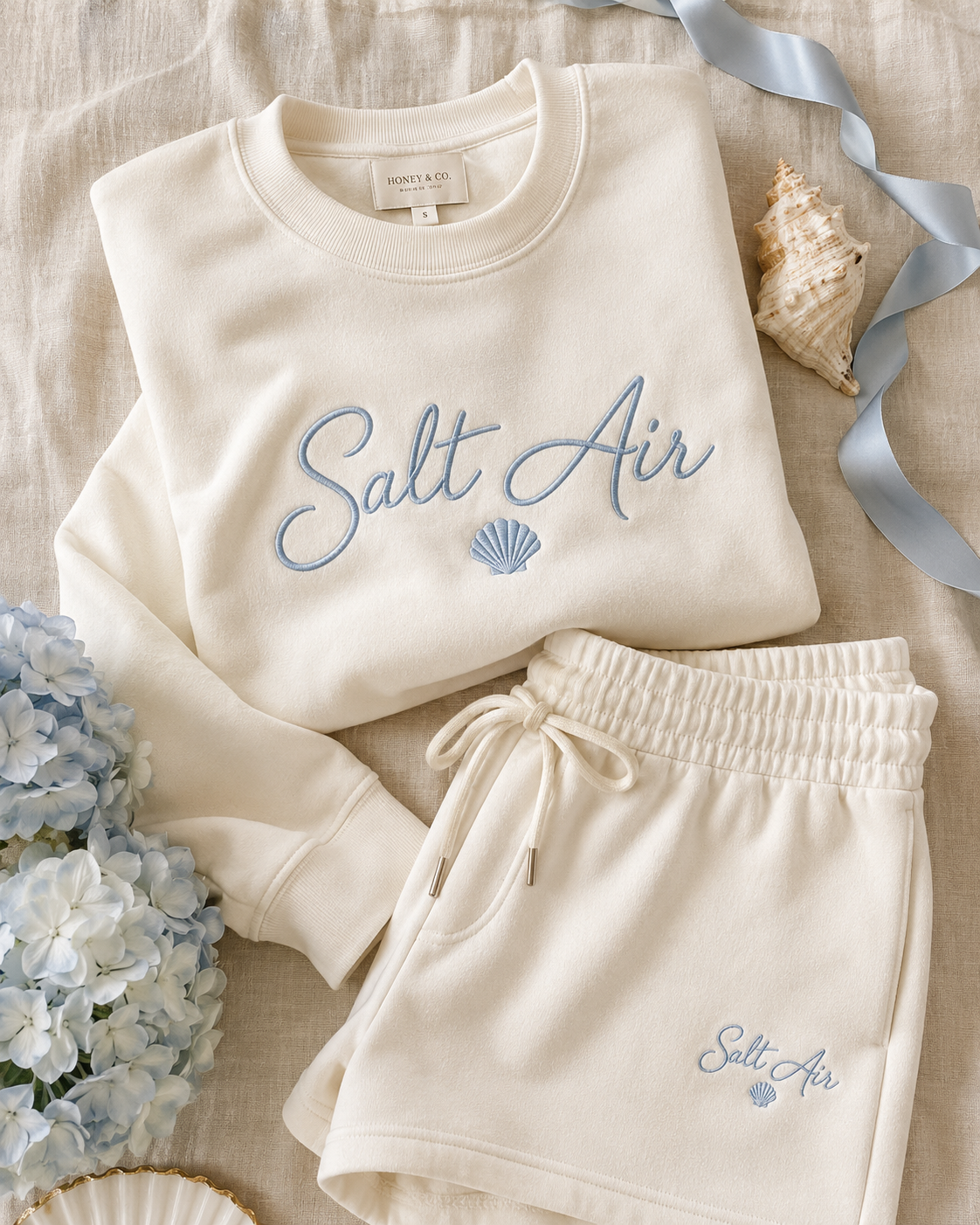 Salt Air Embroidered Sleep Set